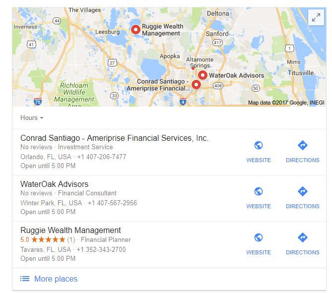 Local SEO for Financial Services gmb