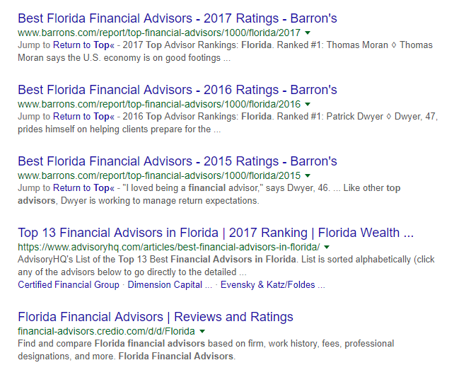 Local SEO for Financial Services organic