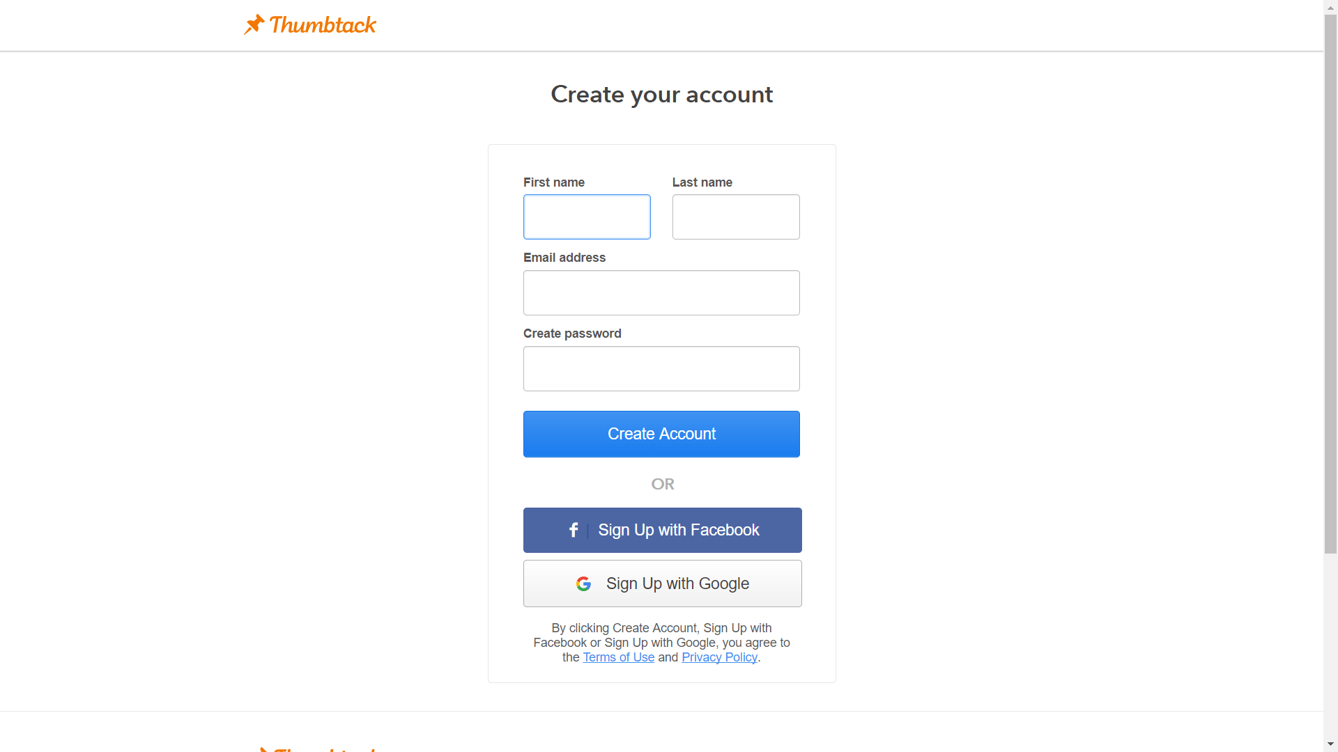 Add Business to Thumbtack 2 TribeLocal
